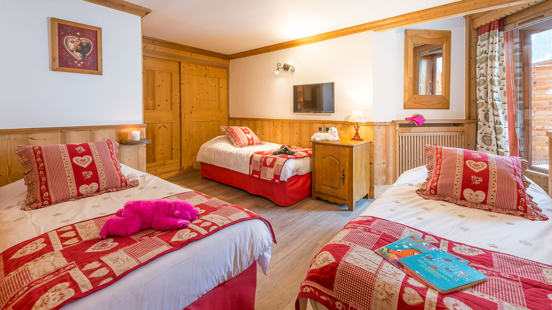 Chambre avec trois lits - Hôtel 3 Vallées, Méribel - Hôtel L'Eterlou